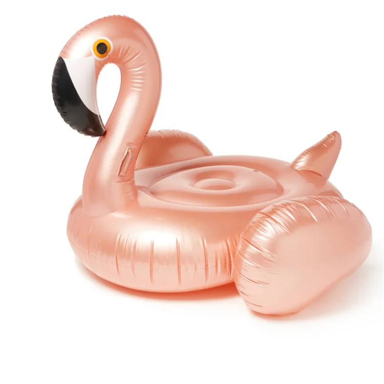 Unique Design Rose Gold Inflatable Flamingo Pool Float For Adult