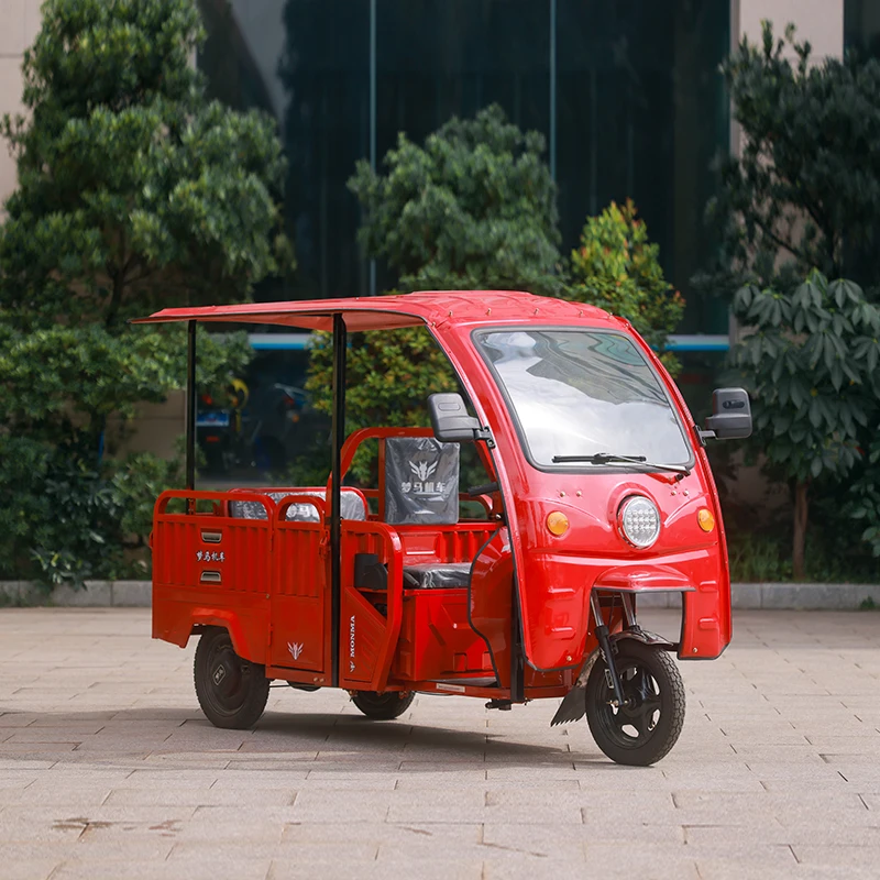 Factory high quality 1000W 60V auto rickshaw 3 wheel Tuktuk tricycle with strong power taxi electric tricycles for passengers