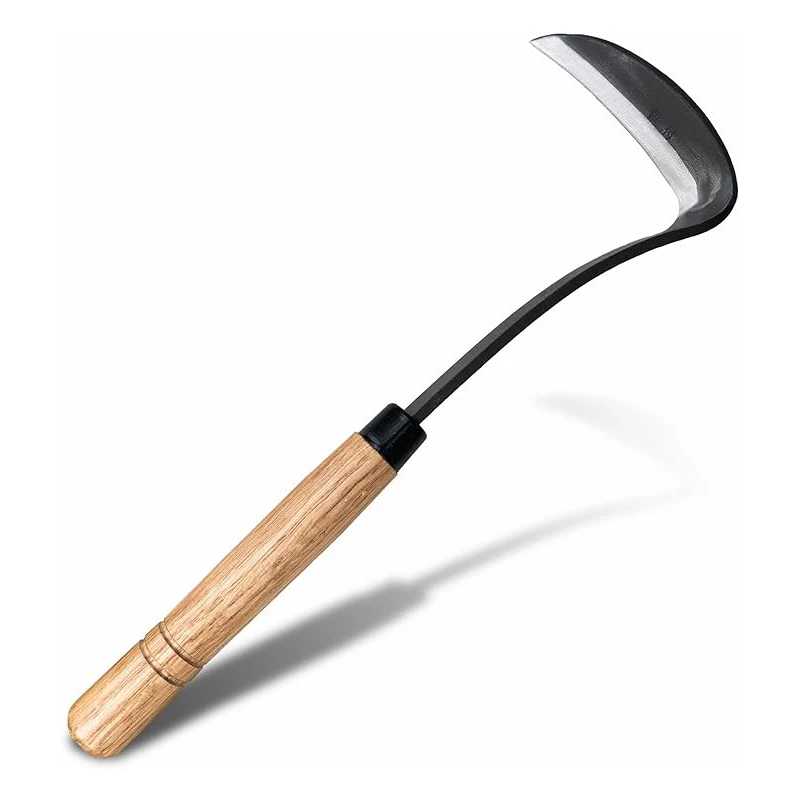 The new listing high-carbon steel sharp blade Wooden handle garden tool Portable hoe for harvesting and weeding