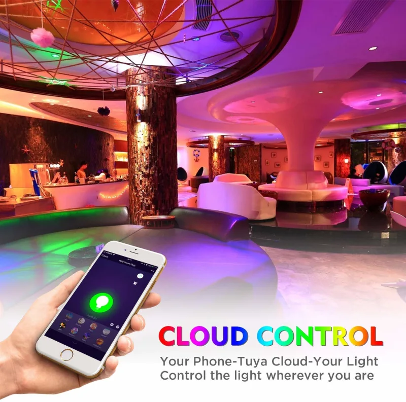 5W Tuya Smart GU10 Smart LED Light Bulb Dimmable RGB WiFi Spotlight with Bluetooth Switch Plastic & Aluminium Body Spotlight