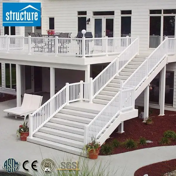 Hot Sale PVC Fire-Proof Stair Railing Composite Fence Plastic Stair Fence