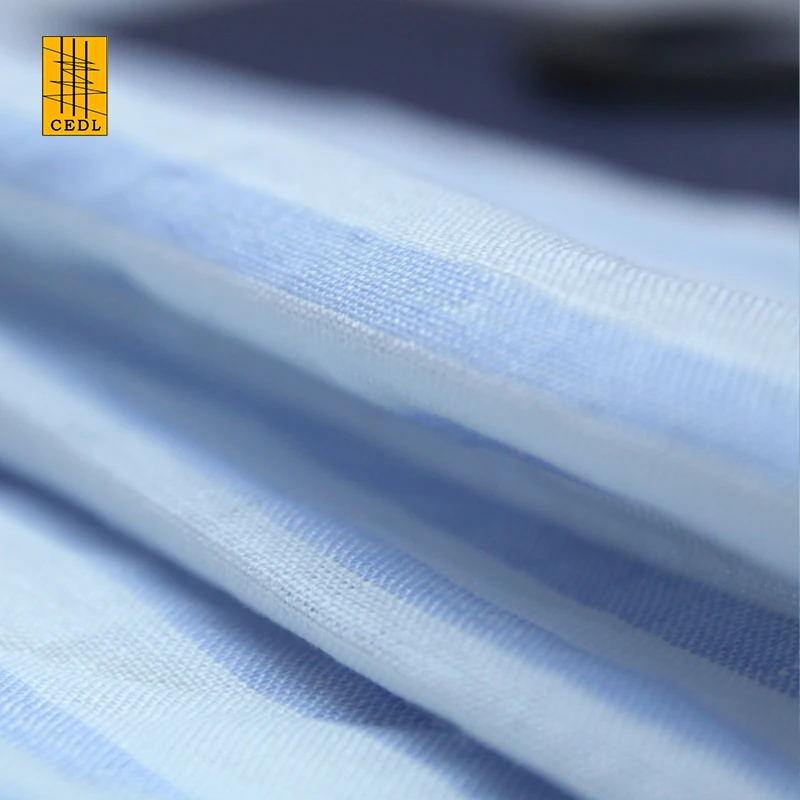 High Quality Organic 100% Linen Flax Stripe Home Textile Garment Fabric