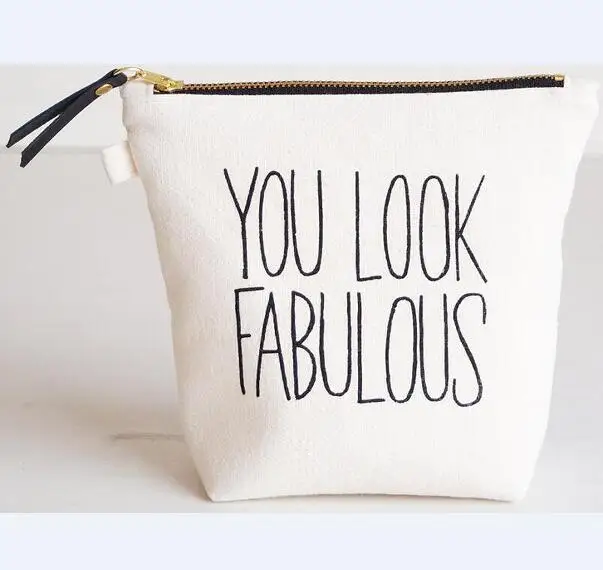 Personalized Makeup Bag Fabulous Bridesmaid Gift Makeup Organizer Brush Case Lined Zipper Pouch Cosmetic Bag for Wedding Favor