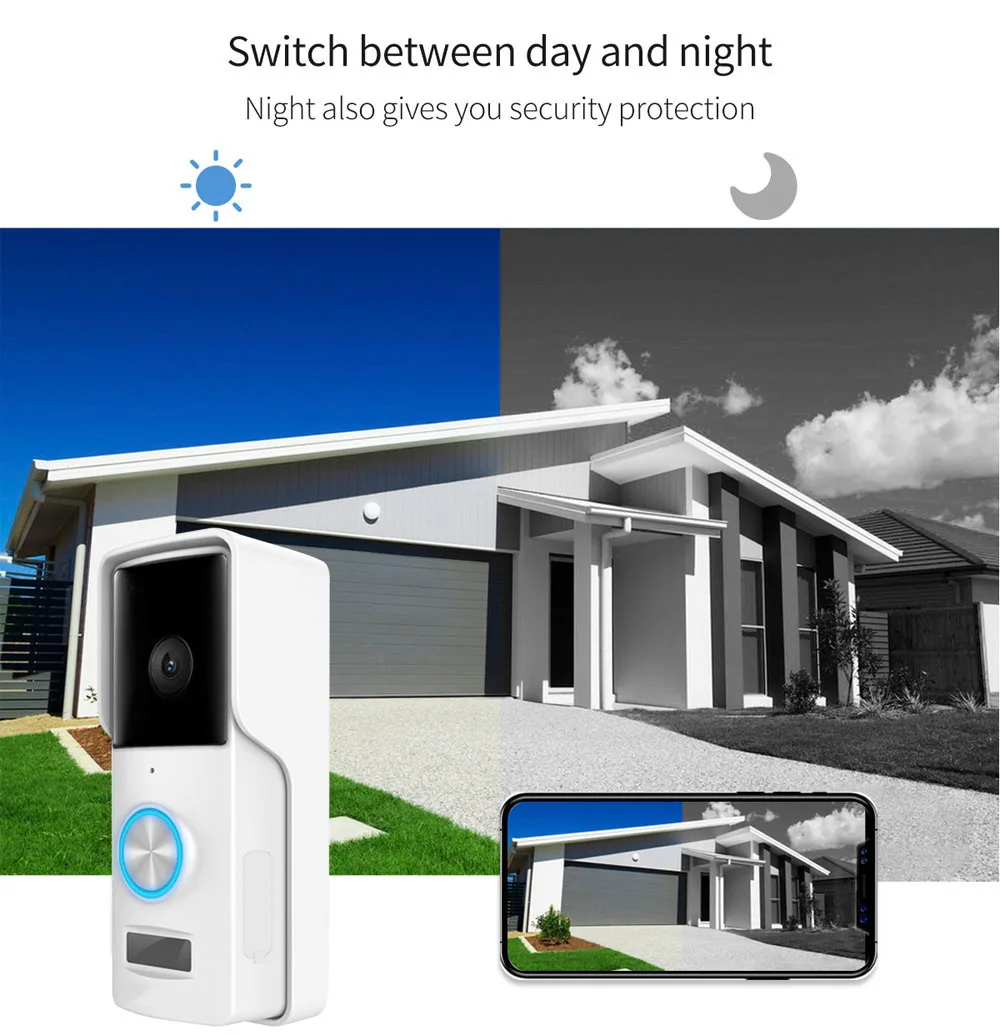 Беспроводной умный дверной звонок tuya, 12 В dc, Wi-Fi, влагозащита IP55, работает с приложением smartlife alexa и google home