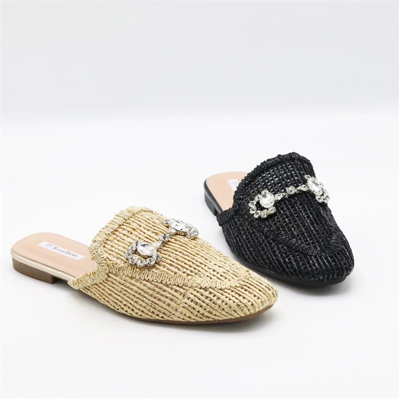 new trends  Half slipper toe shoes slides comfort outdoor lady slippers summer flat sandals shoes