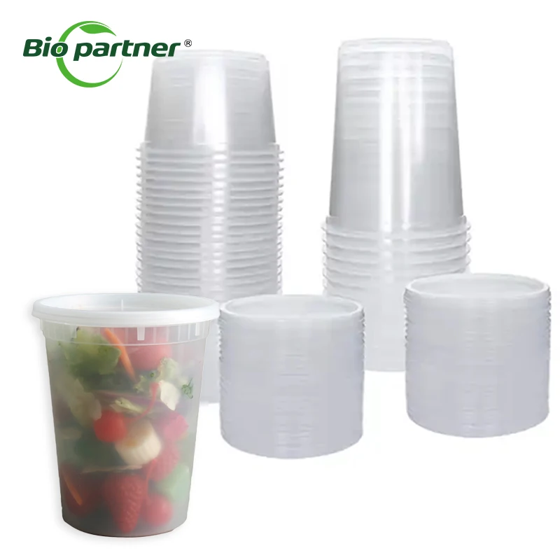 Factory Microwave Transparent Plastic Disposable PP Takeaway Food Storage Restaurant Soup Containers Disposable