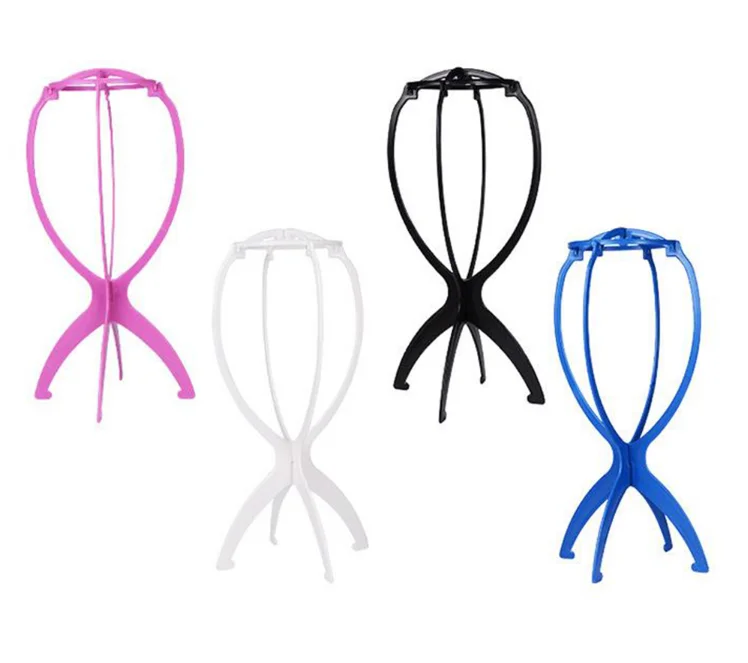 Portable Mannequin Head Plastic Wig Hair Stand Tripod Holder