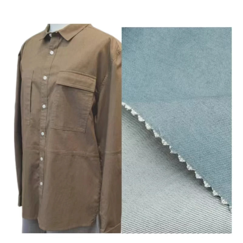 wholesale good color fastness 65% Cotton 33% polyester/cotton fabric denim style for spring autumn long sleeve shirt clothing