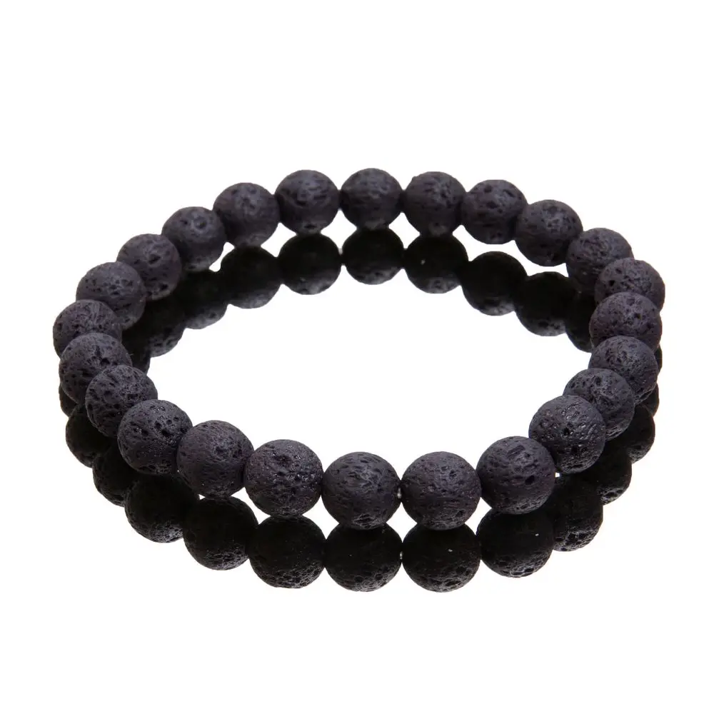 Fashion Unisex Men Women Jewelry Volcanic Diffuser Bracelet Bead Gemstone Stretch Lava Stone Natural Rock 8mm Bracelets, Bangles
