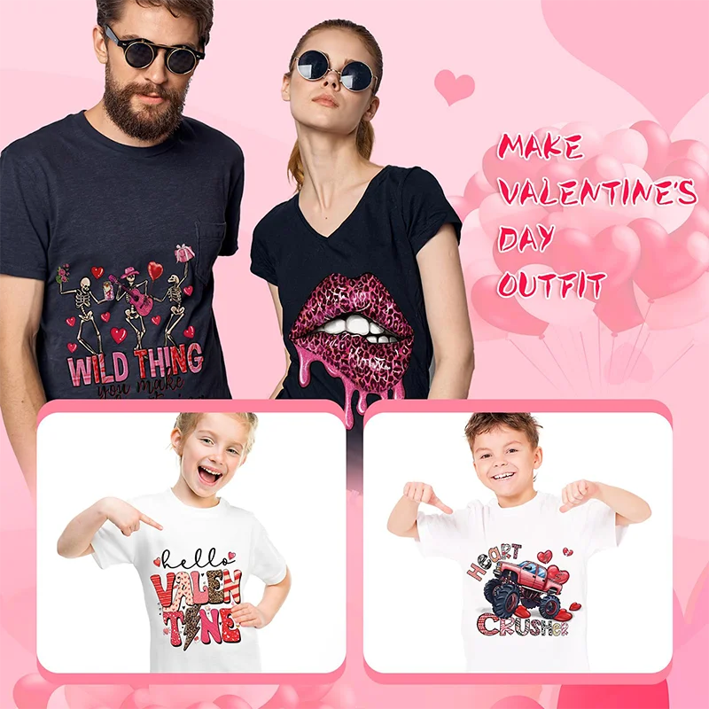 Пользовательские Валентина Любовь Дизайн офсетные принты Железный Флокированный патч УФ Dtf трафаретная печать логотип для футболки тумблер