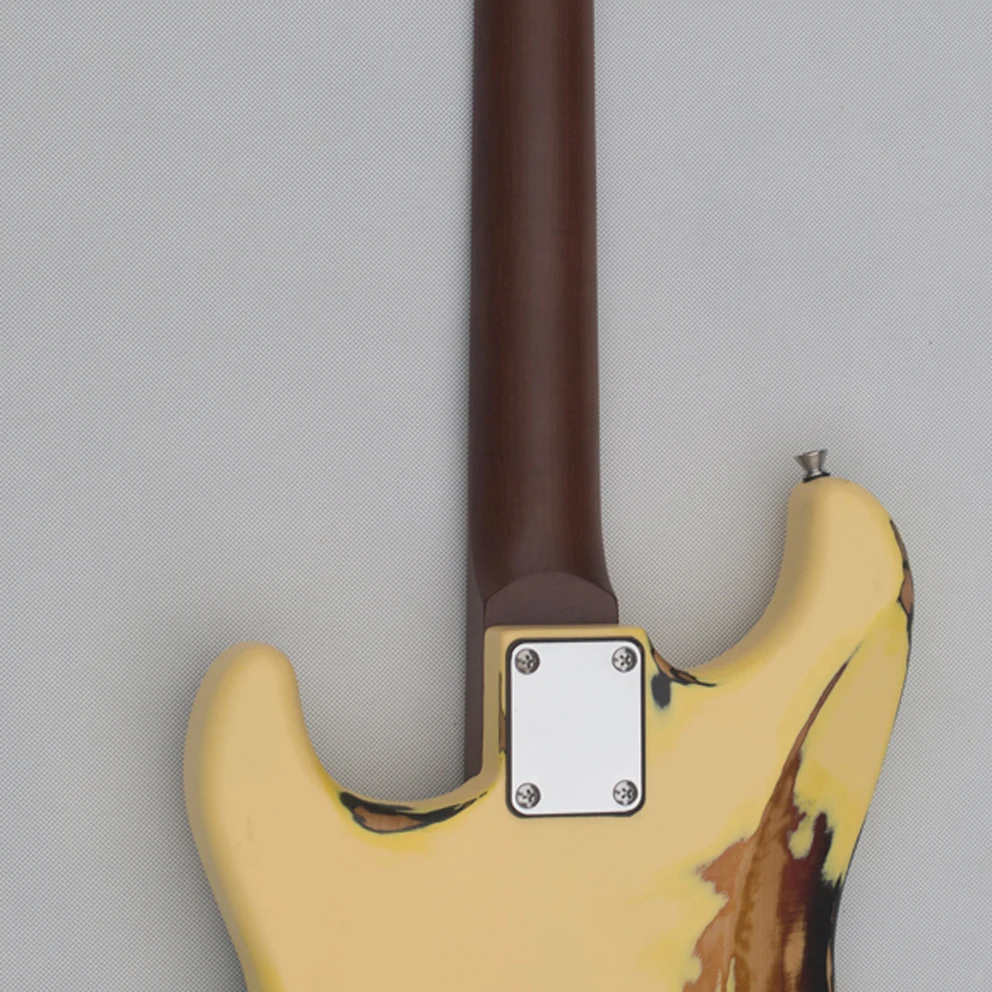 Popular OEM Vintage ST Electric Guitar Poplar Body S-S-S Pickups Cheap Relic Electric Guitars for Adult for sale Custom Logo