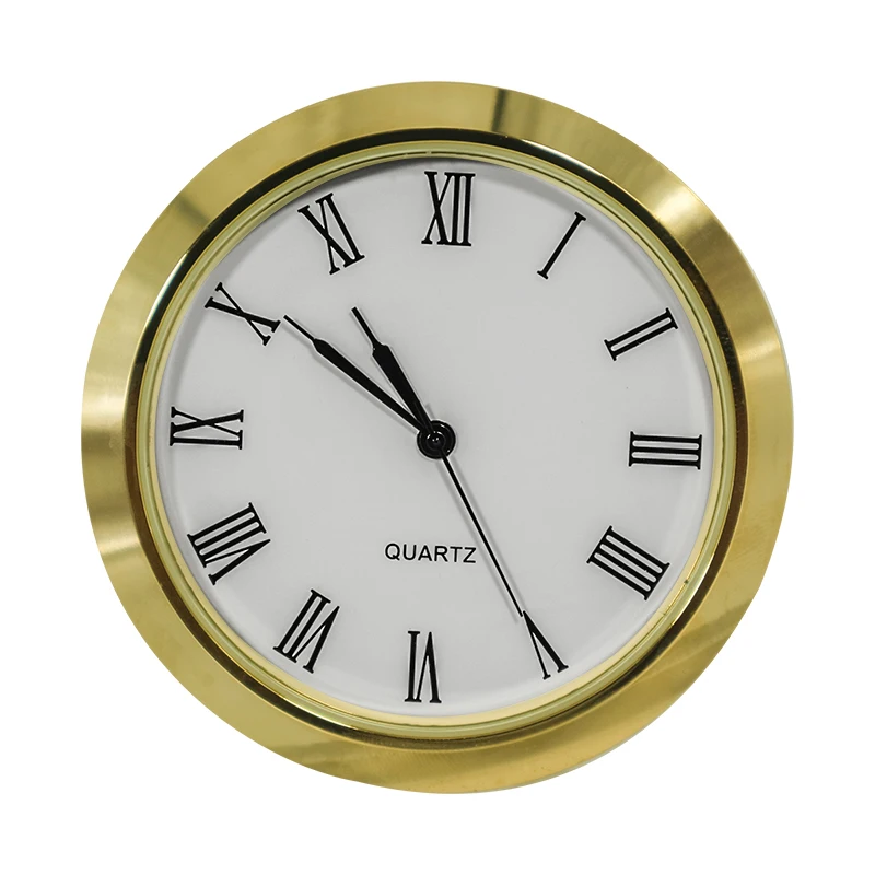 2-1/5 Inch (55mm) Round Quartz Clock Insert Mini Quartz Movement Insert Watch with Arabic Numerals Fit 50 mm Diameter Hole