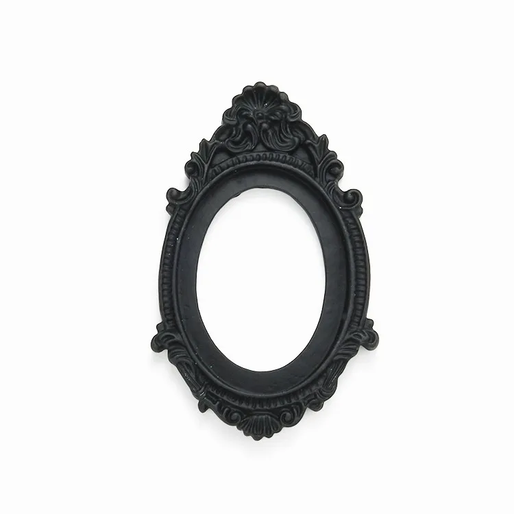 Oval Flatback Resin Hollow Frame Charm Finding  Filigree Flower Border Base Setting Tray  for 30mmx40mm Cabochon/Picture