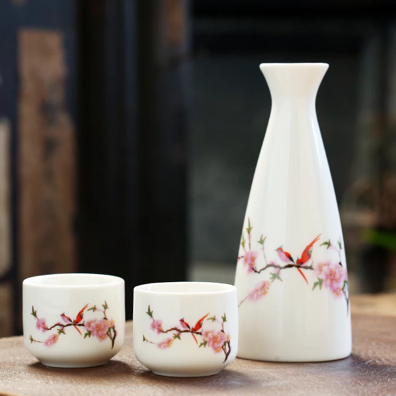 cheap Wholesale custom logo Japanese style bird Sake Warmer Creative Ceramic Wine pot