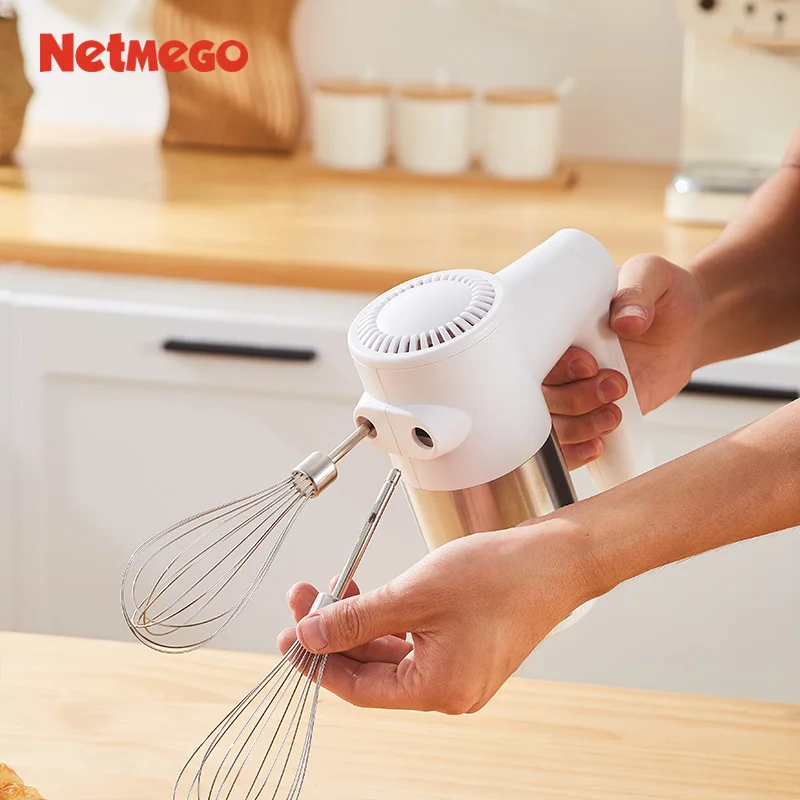 Superior Materials Food Hand Mixer Hand Blander One Button Mixer Mini Rechargeable Hand Mixer Cream Blender