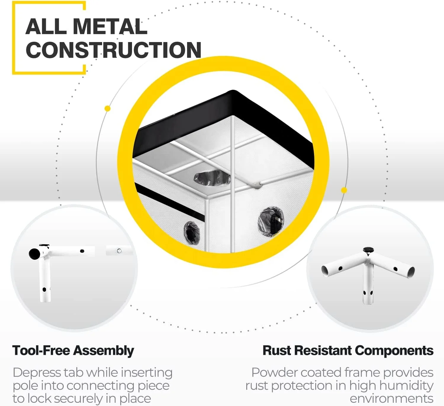 CANNABMALL 240x120x200cm Plant Tent 600D Growing Tent Reflective Oxford Cloth Hydroponic Tent Indoor Grow Room Grow Box