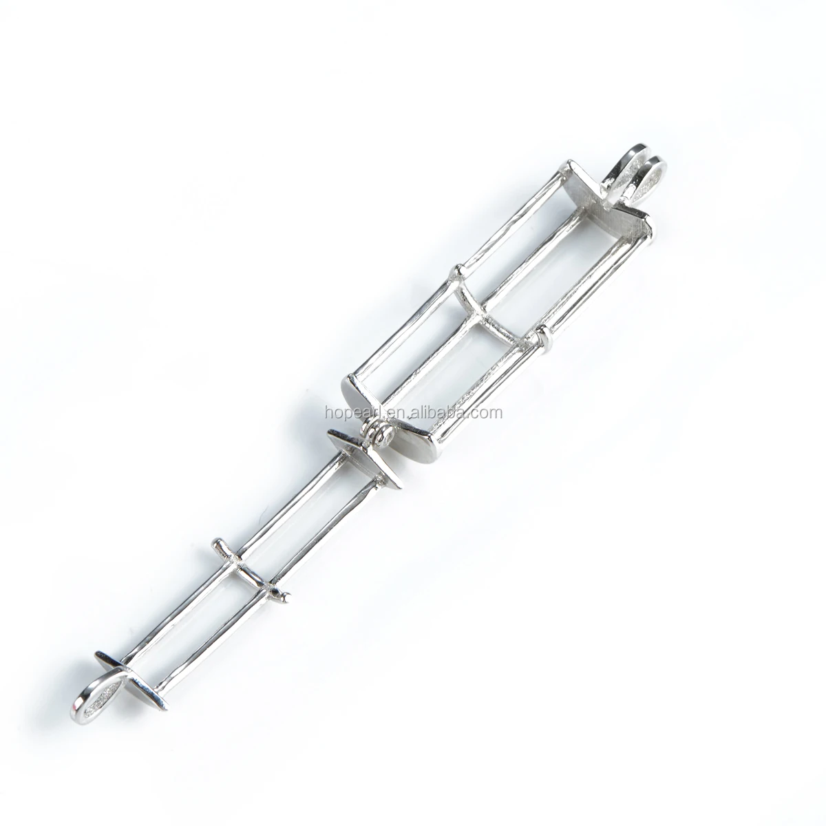 SSC39 Cylinder Cage Gift Pendant Love Wish Pearl 925 Sterling Silver Floating Pearl Cylindrical Cage Pendant