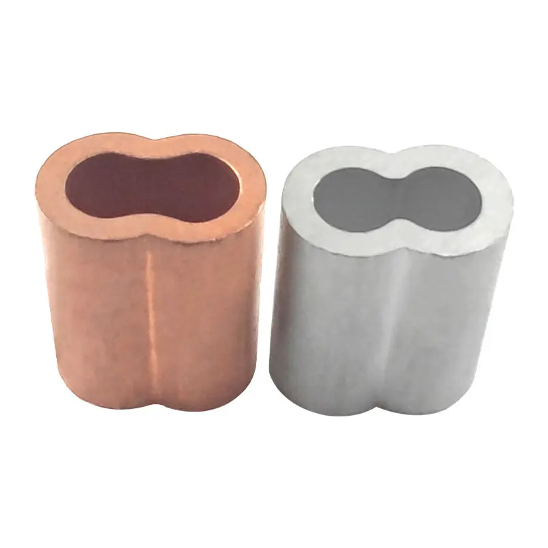 Oval shape aluminium wire rope connectors crimp sleeve