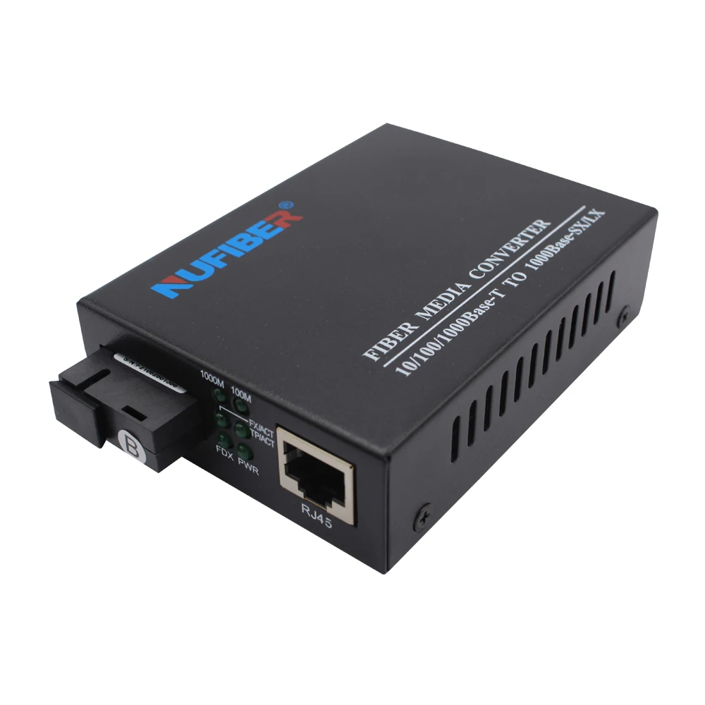 Single fiber SM Tx1550nm/Rx1310nm 20KM SC OEM 1*10/100/1000Base-Tx to 1*1000Base-FX Media Converter  Fiber Optic Equipment