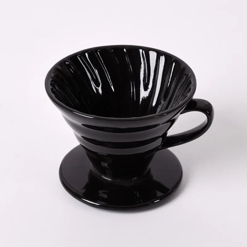 Wholesale Color V60 Colorful Ceramic Porcelain Pour Over V Shaped Brewer Portable Coffee Drip Dripper Filter Set With Cup Stand