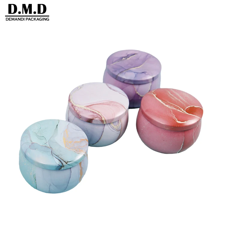 Wholesale 2oz container 50 ml unique design 60 grams nice 2 oz aluminum metal candle jar tin can for candle