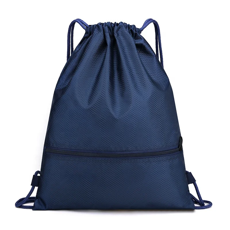 Promotional Outside Waterproof Zipper Black Small Nylon Mesh Backpack Drawstring Bag Pattern