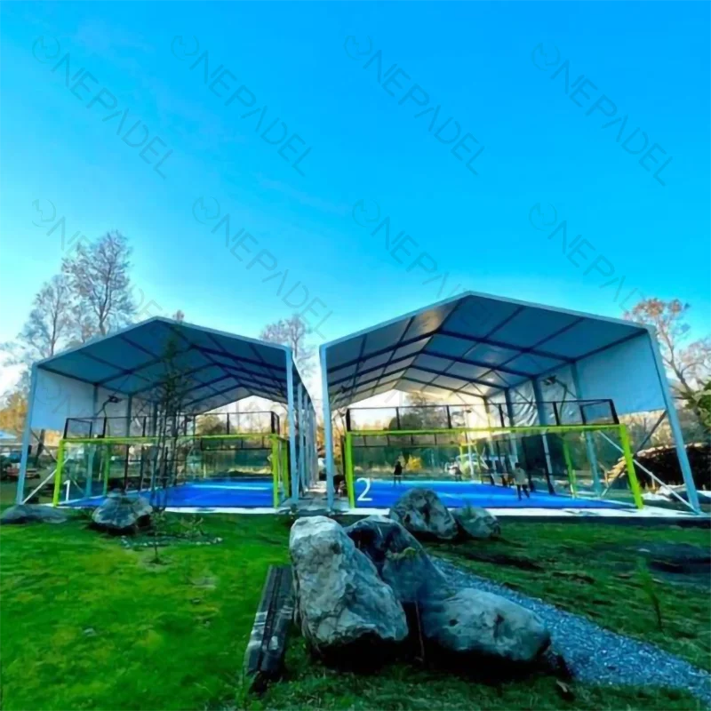 Direct Factory 100% hot dip galvanized poles padel court 10+ years warranty for structure golden quality level