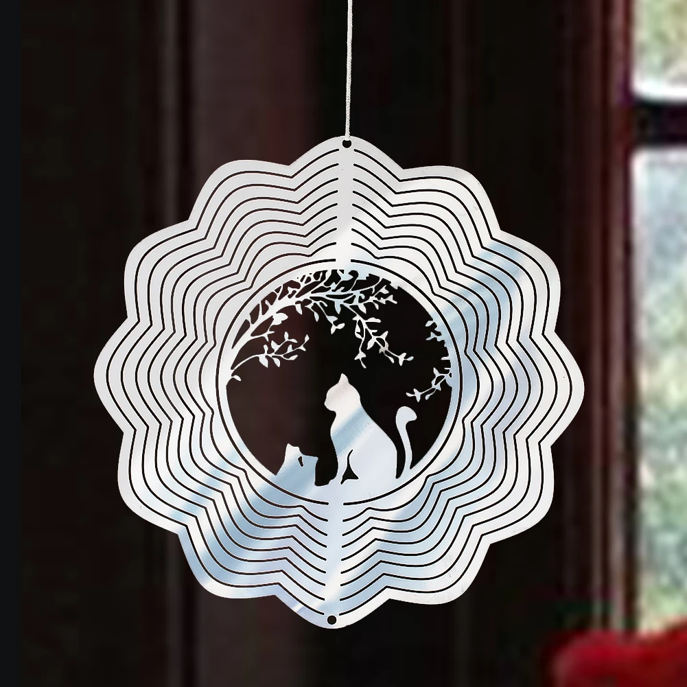 3D Kawaii pet Wind Spinner chers Hanging decoration Flowing Whirling Chimes Turns Pendant Yard Garden Decor