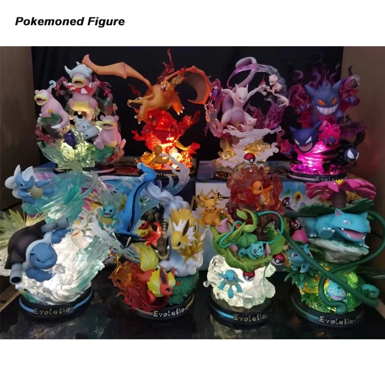 Pokemoned Figures Charizard Pikachus Gengar Toy Resin Anime Action Figure Collection status Pokemoned