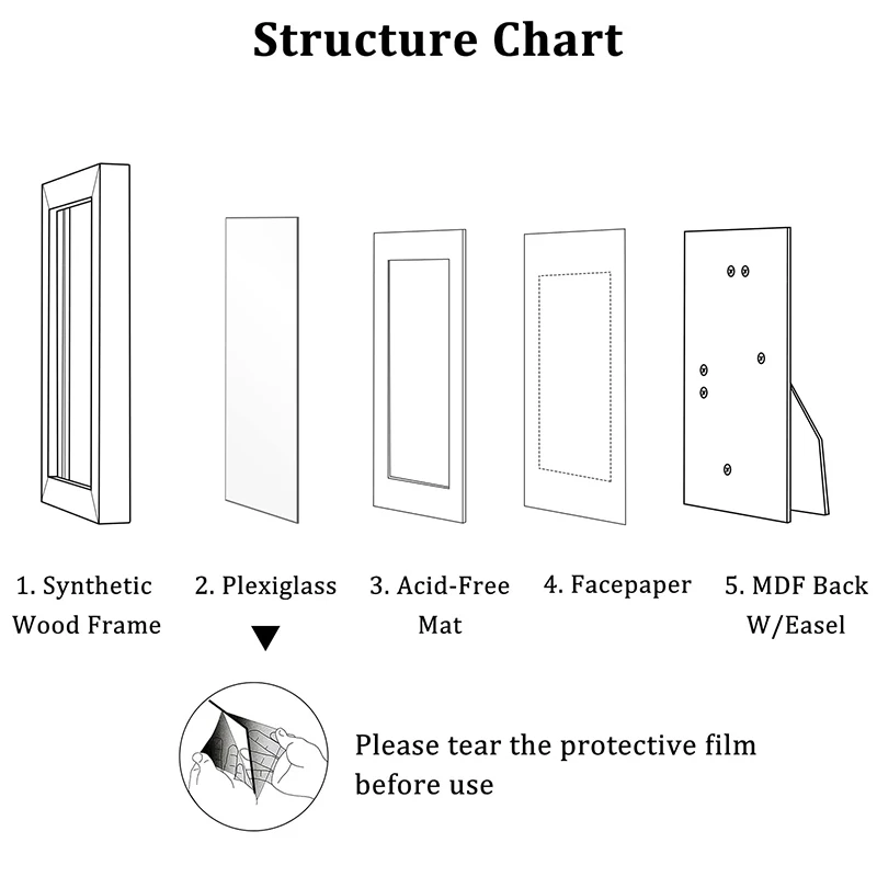 Hot Sale Simple Style Wood Custom Wall Photo Picture Frames For Home Decor