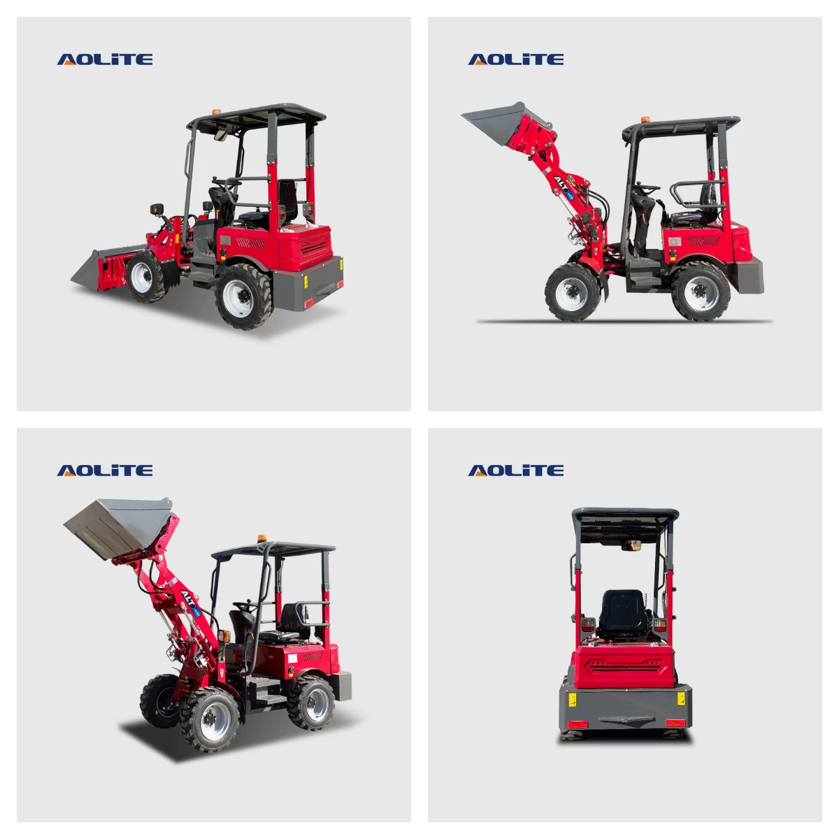 AOLITE CE bucket electric side end loader mini type 4 wheel drive high speed tool carriers indoor loaders mini electric ALT