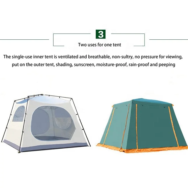 4-5 Person Family Outdoor Double Automatic Pop up Camping Tent