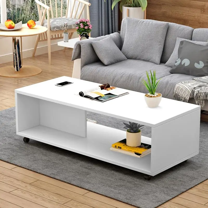 Smart Coffee Table Metal Frame Wood Top Tea Table Sofa Glass Table for Living Room Home Furniture