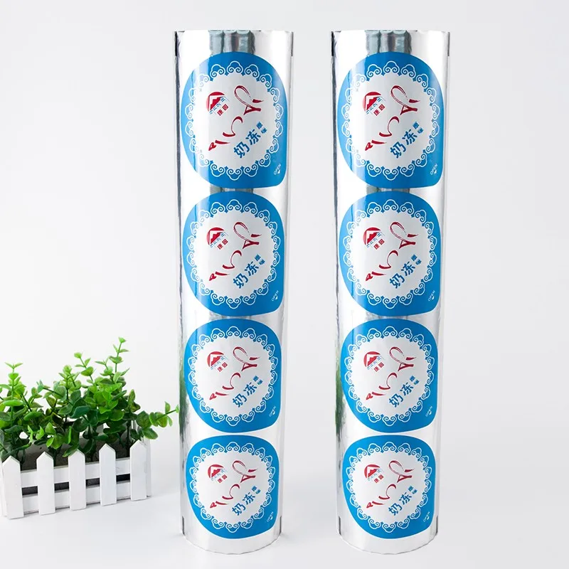 Luckytime Aluminum Foil heat Sealing lid film in roll for PP PET cups eight consecutive yogurt water beverage cups