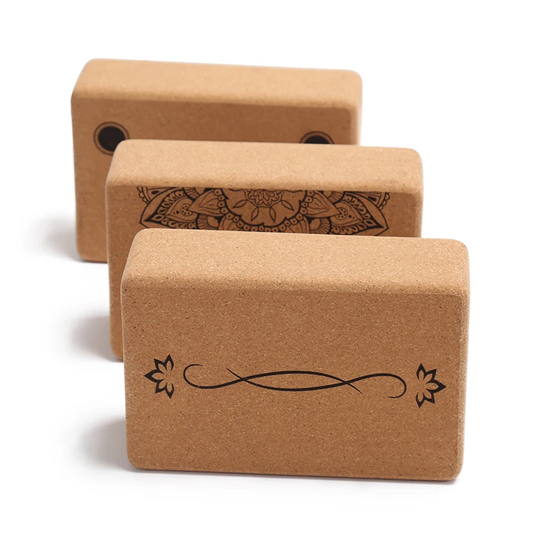 Natural and Eco-Friendly Cork Yoga Blocks Brick for Yoga Pilates and Balance Training