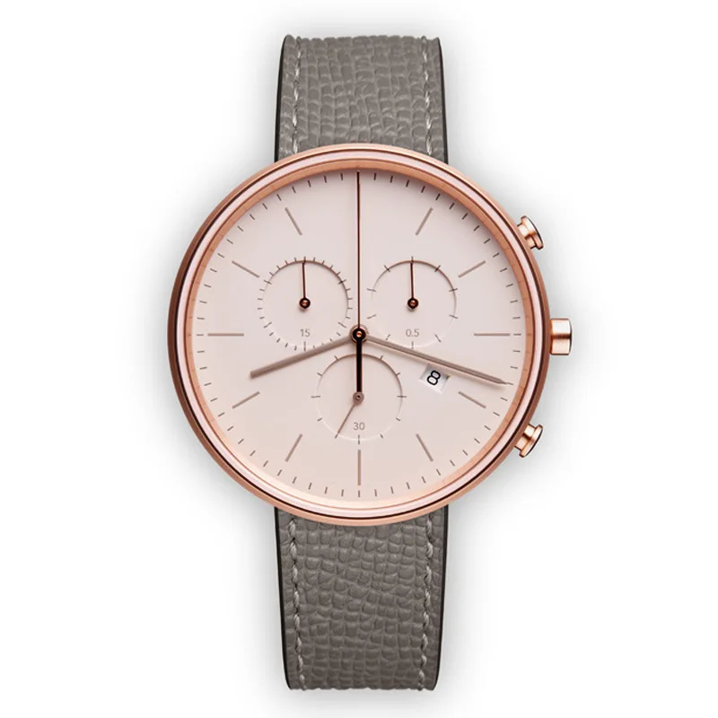 Embossed Dial Chronograph Sub Dials Super Luminous Hands Indices Man Watch Luxury