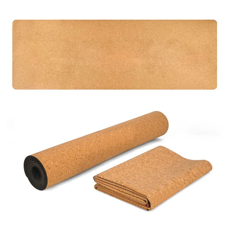 Custom logo print eco friendly yoga mat rubber combine cork yoga mat