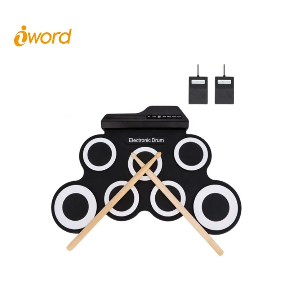 Iword G3002 USB MIDI Музыкальные инструменты празднование цифровой силиконовые Roll Up барабаны набор
