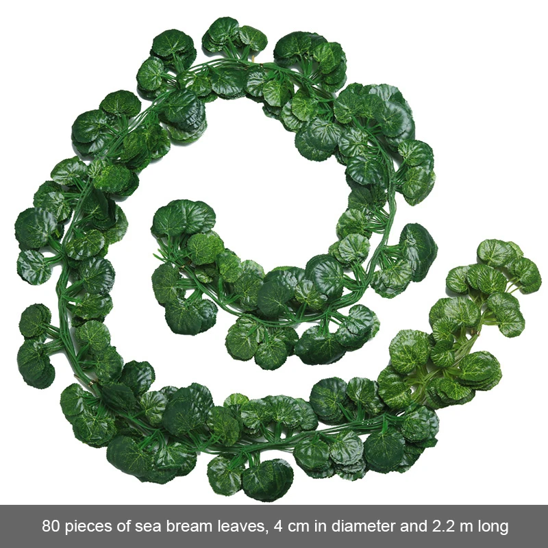 Green 100 pcs Leaf 2.3M Home Decor Artificial Ivy Leaf Garland Plants Vine Foliage Flowers Hanging Garland