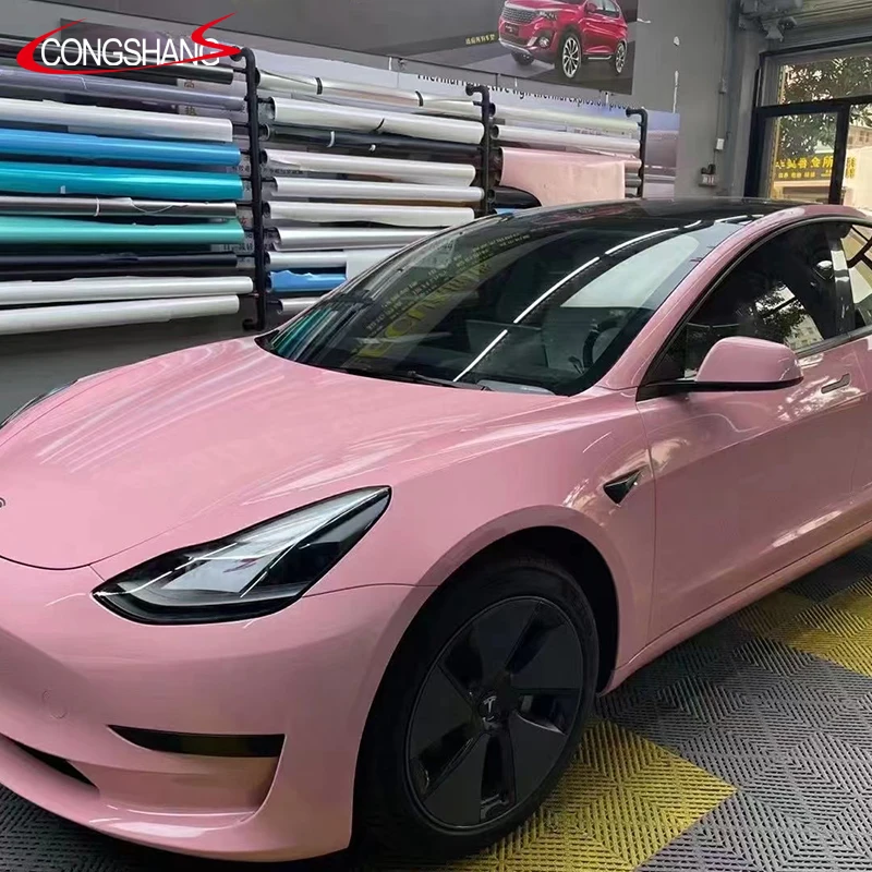  Красная пудра Глянцевая Автомобильная Пленка блестящая румяна розовая виниловая
