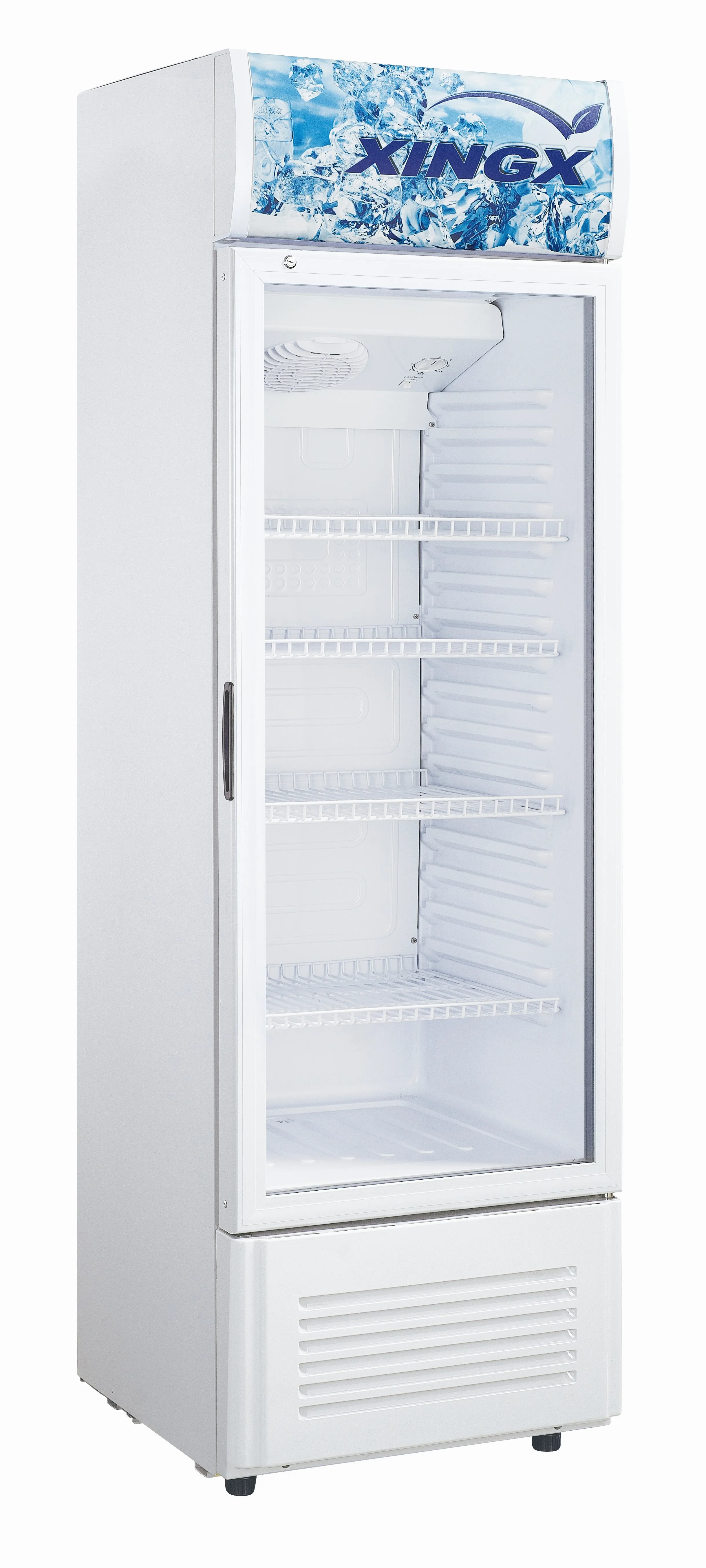 XLS-180FG Upright Glass Door Cooler Beverage Cooler Commercial Display Fridge Static Fan Front Air Blowing Design