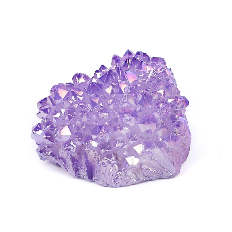 Purple Plated Natural Raw Rough Large Huge Crystal Stone Cluster Natural Clear Quartz