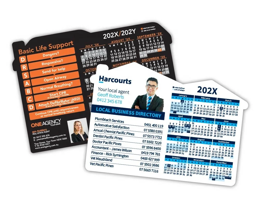 A5 size house shaped magnetic paper fridge calendar