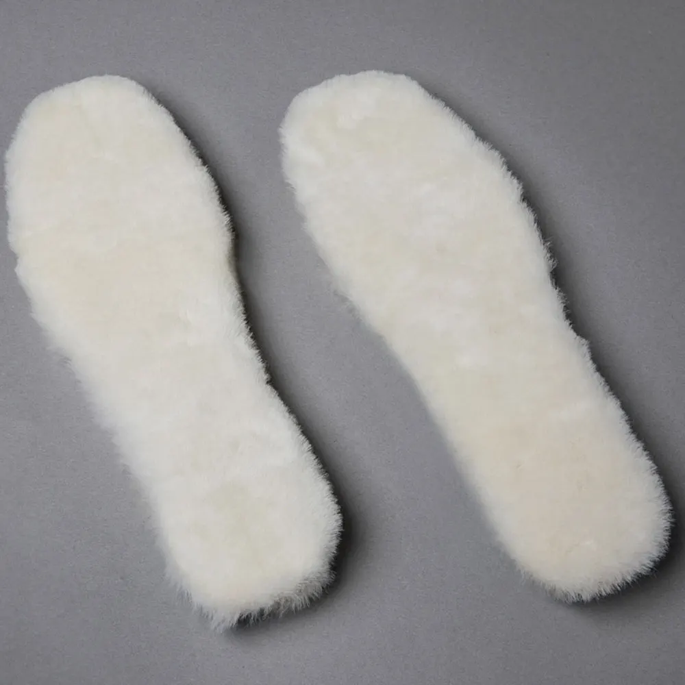 Pure Wool Insoles Winter Sheepskin Thick Warm Men and Women Snow Fur Insole Size 35-44
