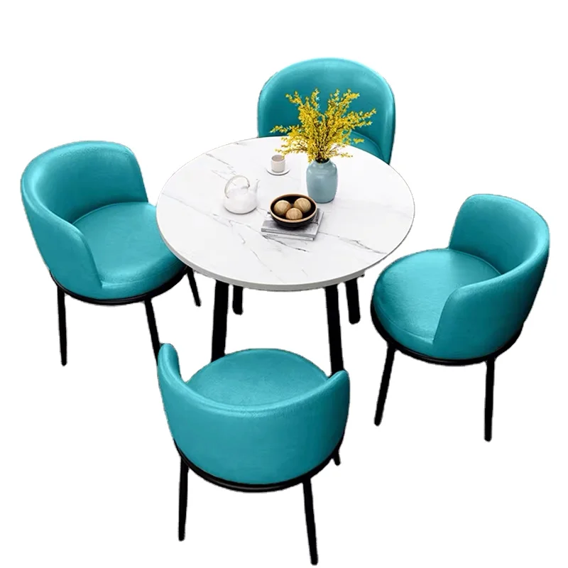 Modern Minimalist Space-saving Safety Round Shape Oval Marble Coffee Table Office Equipment Furniture Home Office Furniture Set