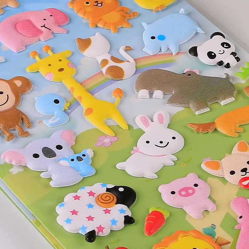 Многоразовые Детские стикеры kawaii