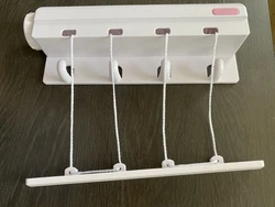 Hot selling  ABS 4 line retractable washing line clothesline for balcony clothes line with 4 hooks wall mounted