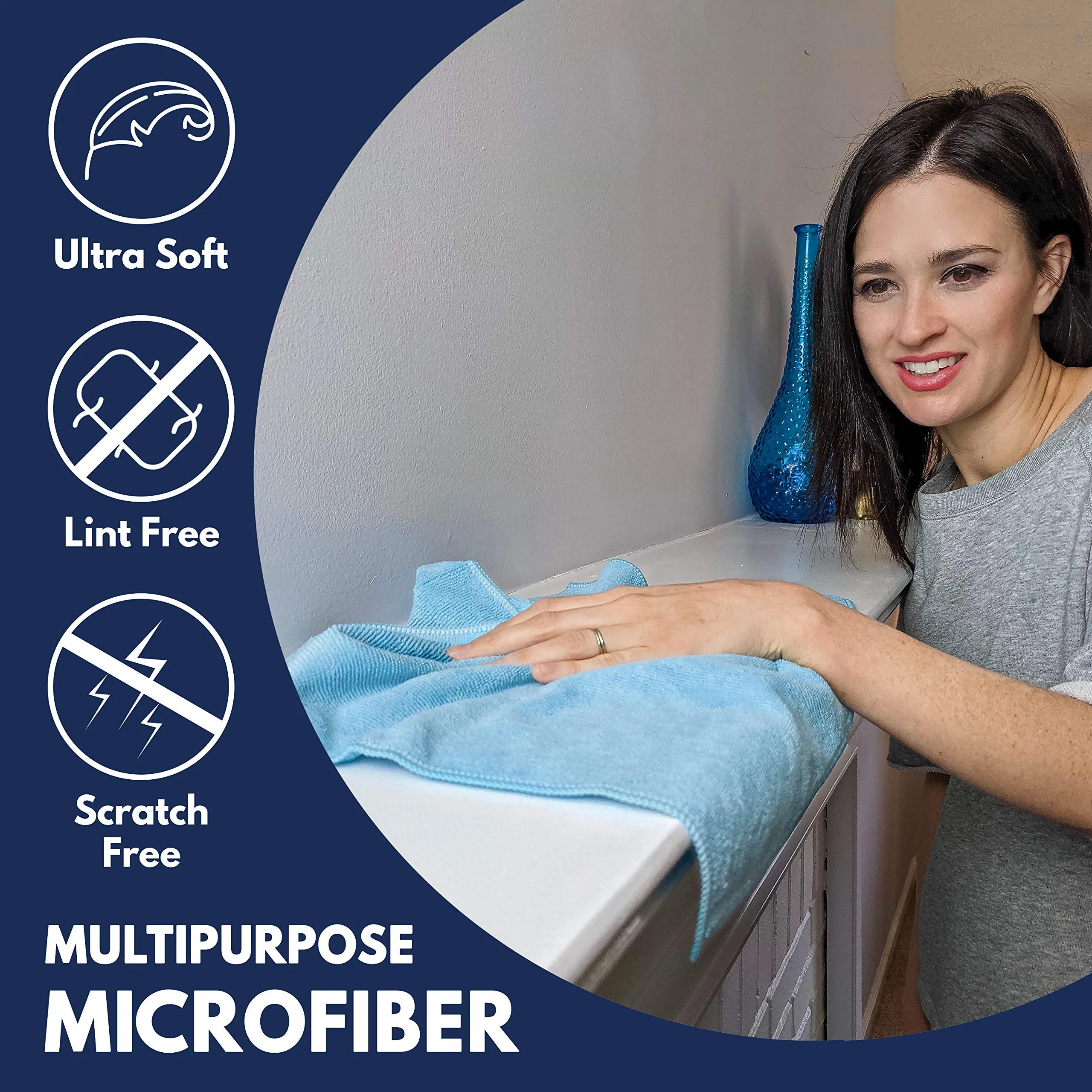 Чистящая ткань из микрофибры серого цвета