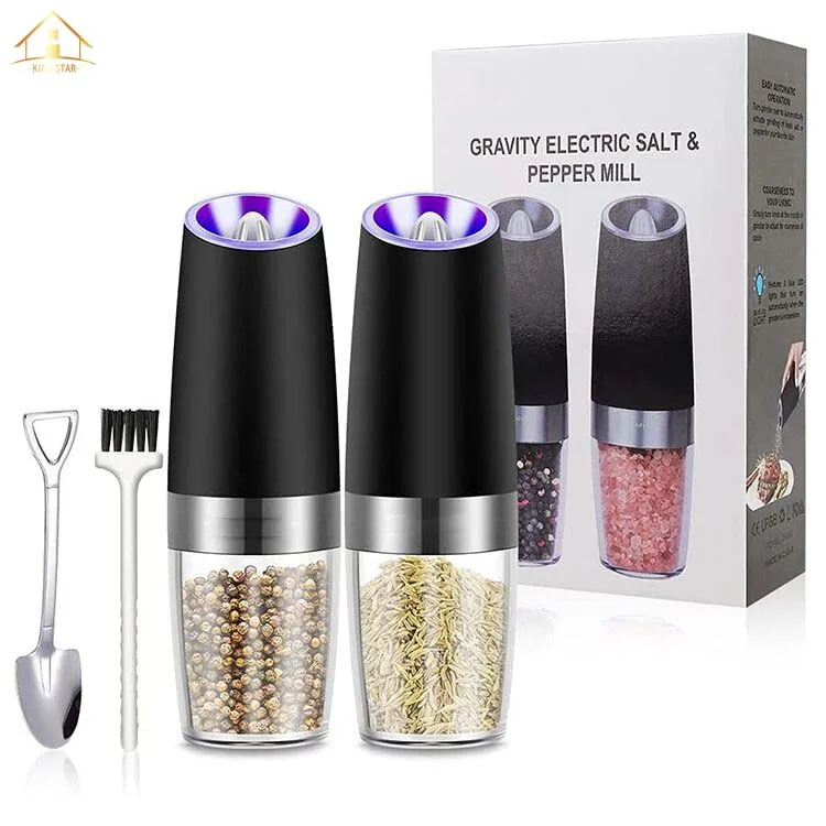 Battery Electric Gravity Operated Salt and Pepper Grinder Set for food