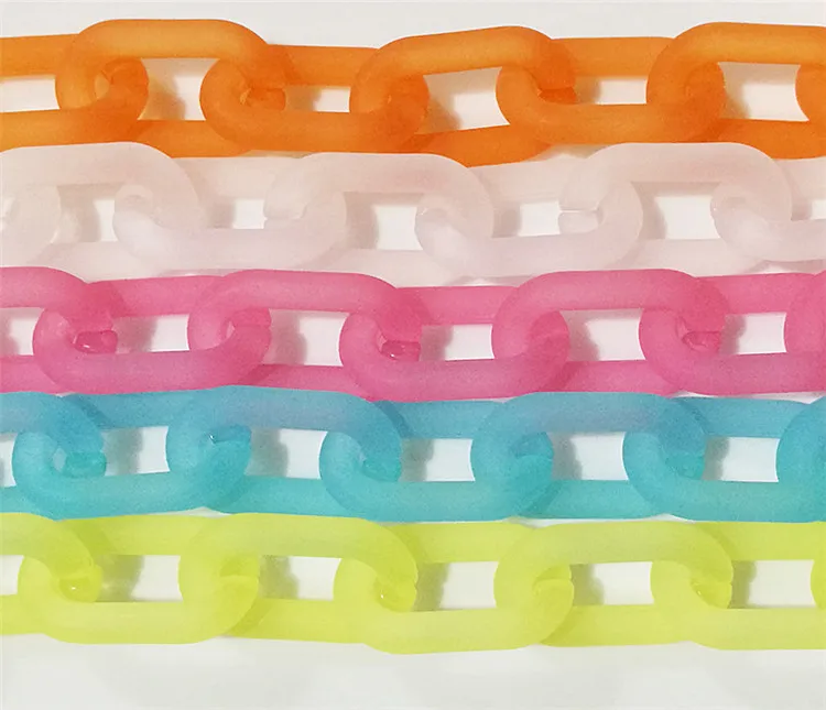 Acrylic Multiple Color Bag Accessory Big Chunky large  matte Plastic Chain for Lady